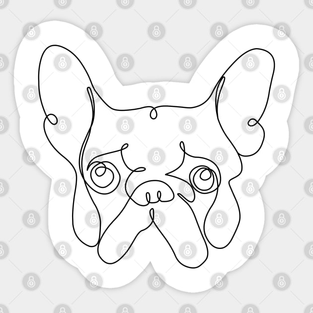 One Line French bulldog Sticker by huebucket